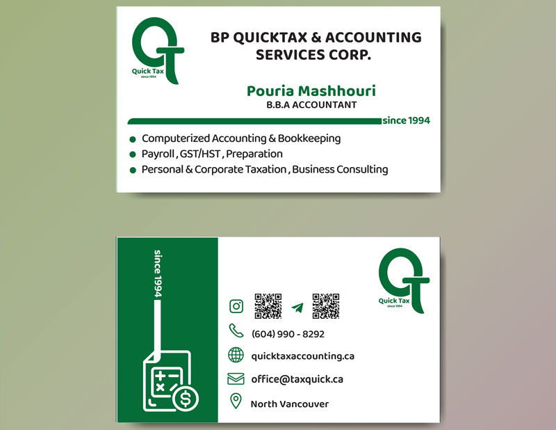 Quick Tax Accounting Business Card